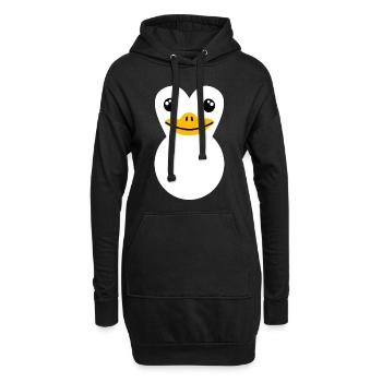 Costume de pingouin - Sweat-shirt à capuche long Femme - noir - Devant