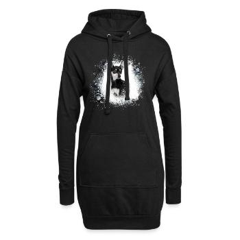 Pinscher,pinser, peinture,chien, graffiti - Sweat-shirt à capuche long Femme - noir - Devant
