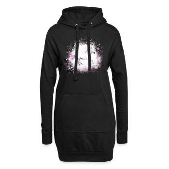 Pferd,schimmel, pink, Graffiti, Malerei, rosa - Hoodie-Kleid - Schwarz - Vorne