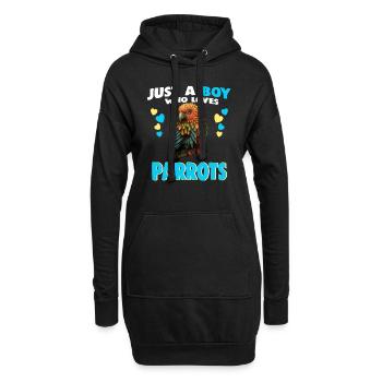 Juste un garçon qui aime les perroquets - Sweat-shirt à capuche long Femme - noir - Devant