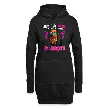 Juste une fille qui aime les perroquets - Sweat-shirt à capuche long Femme - noir - Devant