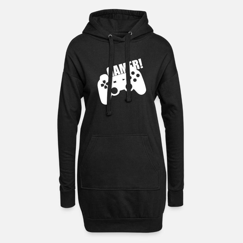Gamer Games Console Video Games PC Controller - Hoodie-Kleid - Schwarz