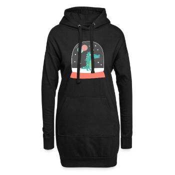 Boule de neige Mignon crocodile anniversaire 2020 - Sweat-shirt à capuche long Femme - noir - Devant