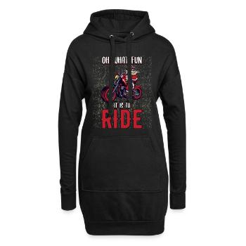 Weinachten Motorradfahrer Santa Claus Biker - Hoodie-Kleid - Schwarz - Vorne