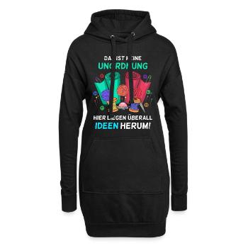 Nähen Näherin Schneiderin Lustiger Spruch - Hoodie-Kleid - Schwarz - Vorne