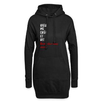 Dieu me créa et dit ..DEMERDEZ-VOUS AVEC ! - Sweat-shirt à capuche long Femme - noir - Devant