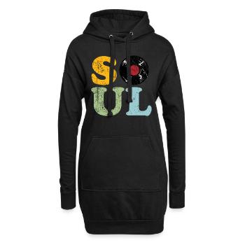 Soul Musik Retro - Hoodie-Kleid - Schwarz - Vorne
