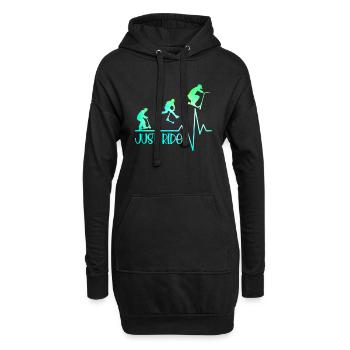 Just ride Roller freestyle heartbeat - Hoodie-Kleid - Schwarz - Vorne