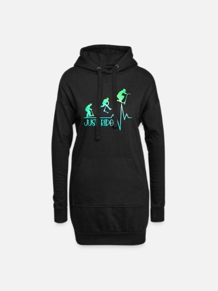 Just ride Roller freestyle heartbeat - Hoodie-Kleid - Schwarz