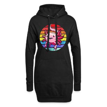 Axolotl. Rétro Axolotl. Drôle d’axolotl - Sweat-shirt à capuche long Femme - noir - Devant