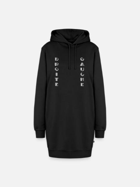 Rechts und links - Hoodie-Kleid - Schwarz