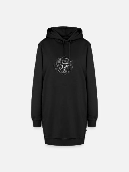 Triskèle dotwork - Hoodie-Kleid - Schwarz