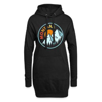 Sunset Montana Design für stolze Montaner - Hoodie-Kleid - Schwarz - Vorne