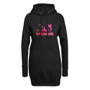 Pink Parkour - Sweat-shirt à capuche long Femme - noir - Devant