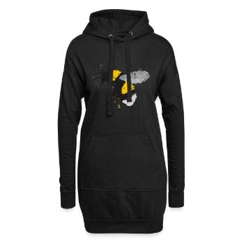 Hummeln in der Natur - Hoodie-Kleid - Schwarz - Vorne
