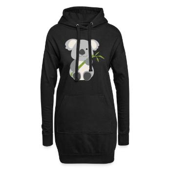 Joyeux koala ours koala - Sweat-shirt à capuche long Femme - noir - Devant