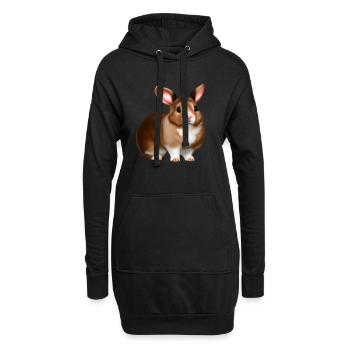 Pour Pâques, un motif de lapin doux - Sweat-shirt à capuche long Femme - noir - Devant