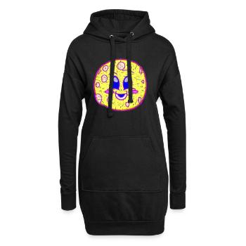 Lune laide Kawaii - Sweat-shirt à capuche long Femme - noir - Devant