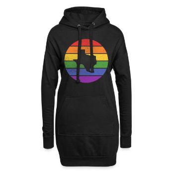 Conception de carte arc-en-ciel pour les fiers Texans LGBT + - Sweat-shirt à capuche long Femme - noir - Devant