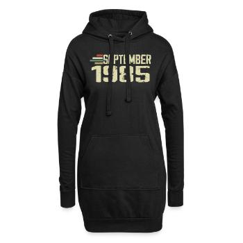 September 1985 Vintage Geschenkidee September 1985 - Hoodie-Kleid - Schwarz - Vorne