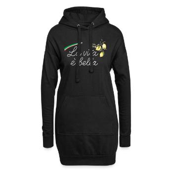 La vita e bella - Hoodie-Kleid - Schwarz - Vorne