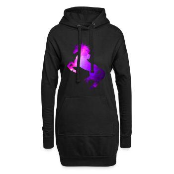 Einhorn Fantasie Unicorn Pferd Fabelwesen - Hoodie-Kleid - Schwarz - Vorne