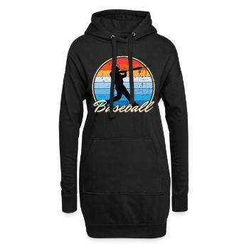 Joueur de baseball De baseball Vintage Retro Cadeau - Sweat-shirt à capuche long Femme - noir - Devant