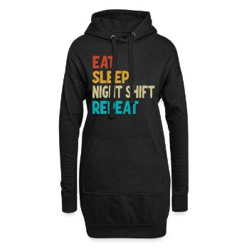 Manger Dormir Nuit Quart Répéter - Sweat-shirt à capuche long Femme - noir - Devant