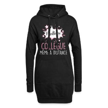 Collègue A Distance - Sweat-shirt à capuche long Femme - noir - Devant