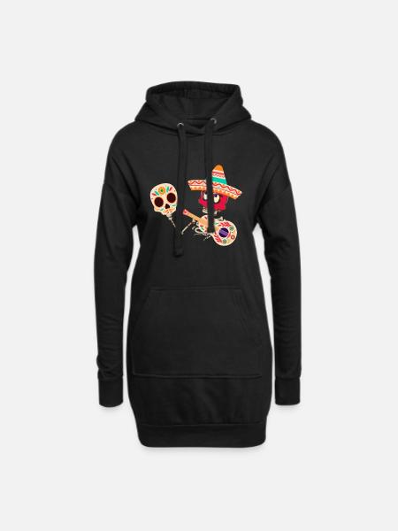 Dia de muertos,Mariachi,Costume,Day of the Dead,Mask - Hoodie Dress - black