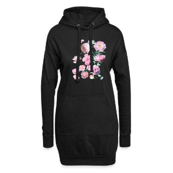 Roses, Fleurs, Fleur, Floral, Fleur - Sweat-shirt à capuche long Femme - noir - Devant