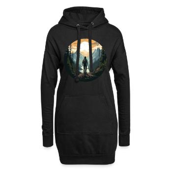 Aventure de trekking dans la nature de la forêt - Sweat-shirt à capuche long Femme - noir - Devant