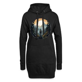Aventure de trekking dans la nature de la forêt - Sweat-shirt à capuche long Femme - noir - Devant