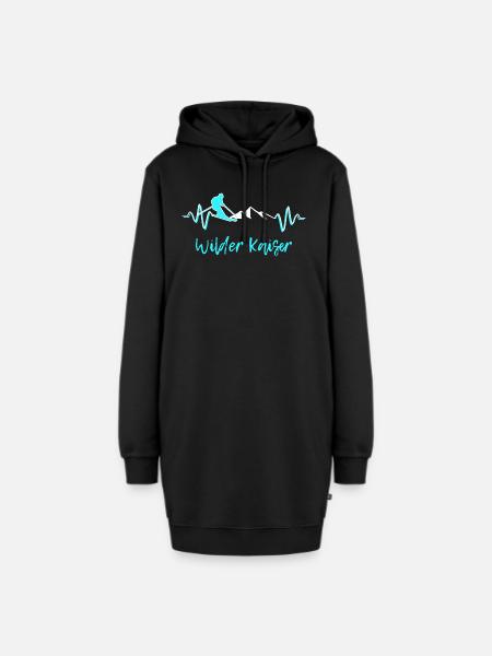 Skifahren Wilder Kaiser - Hoodie-Kleid - Schwarz