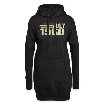 Geburtstag Juli 1960 Jahr 1960 Juli Jahrgang 1960 - Hoodie-Kleid - Schwarz - Vorne