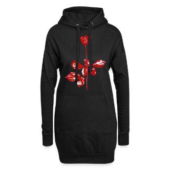 Flower Rose Violator Grafik - Hoodie-Kleid - Schwarz - Vorne