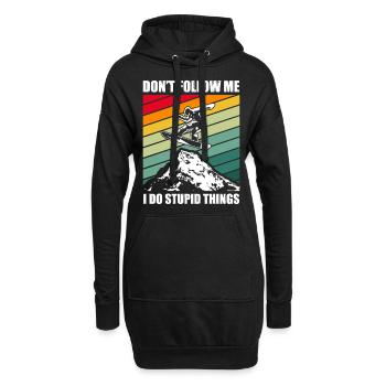Snowboard Spruch – Don’t Follow Me - Hoodie-Kleid - Schwarz - Vorne