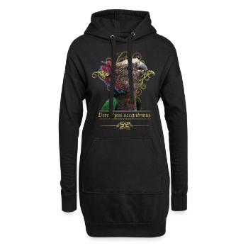 Le perroquet cacique - Sweat-shirt à capuche long Femme - noir - Devant