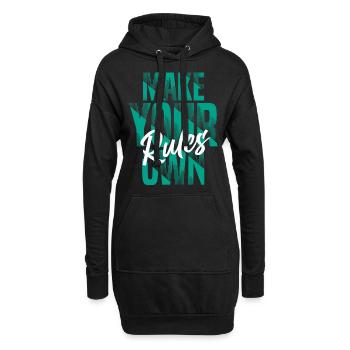 Make your own rules - Hoodie-Kleid - Schwarz - Vorne