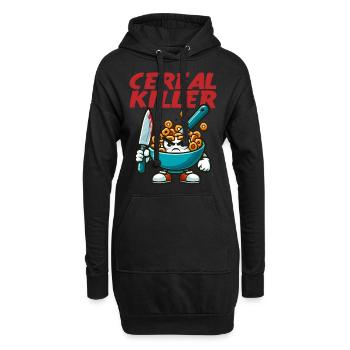 Tueur de céréales drôle - Sweat-shirt à capuche long Femme - noir - Devant