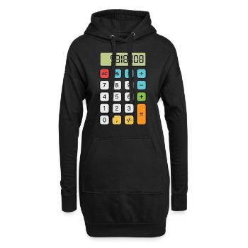 Brüste Rechner - Hoodie-Kleid - Schwarz - Vorne