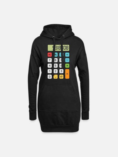 Calculatrice de Boobies - Sweat-shirt à capuche long Femme - noir