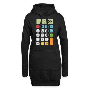 Hallo Rechner - Hoodie-Kleid - Schwarz - Vorne
