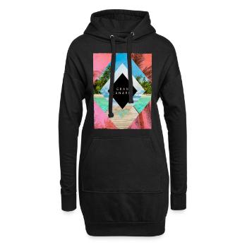 Gran Canaria Palmiers Été Soleil Plage Mer - Sweat-shirt à capuche long Femme - noir - Devant