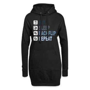 BackFlip, Parkour, Freerun, Sport, Geschenk - Hoodie-Kleid - Schwarz - Vorne