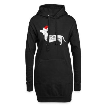 Merry Christmas Dackel Weihnachten Hunde - Hoodie-Kleid - Schwarz - Vorne