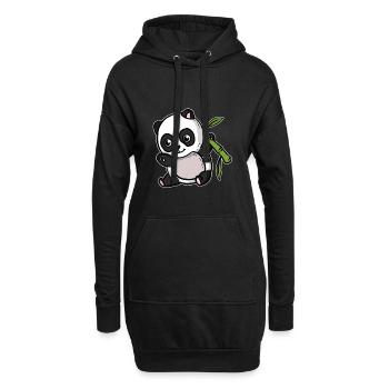 Mignon Kawaii Panda Ours - Sweat-shirt à capuche long Femme - noir - Devant
