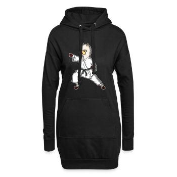 Drôle Kung Fu Karaté Alpaka Cadeau - Sweat-shirt à capuche long Femme - noir - Devant