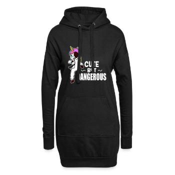 Lustiges Karate Taekwondo Kung Fu Einhorn Geschenk - Hoodie-Kleid - Schwarz - Vorne