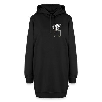 Lemur in Der Brusttasche Primas T-Shirt - Hoodie-Kleid - Schwarz - Vorne